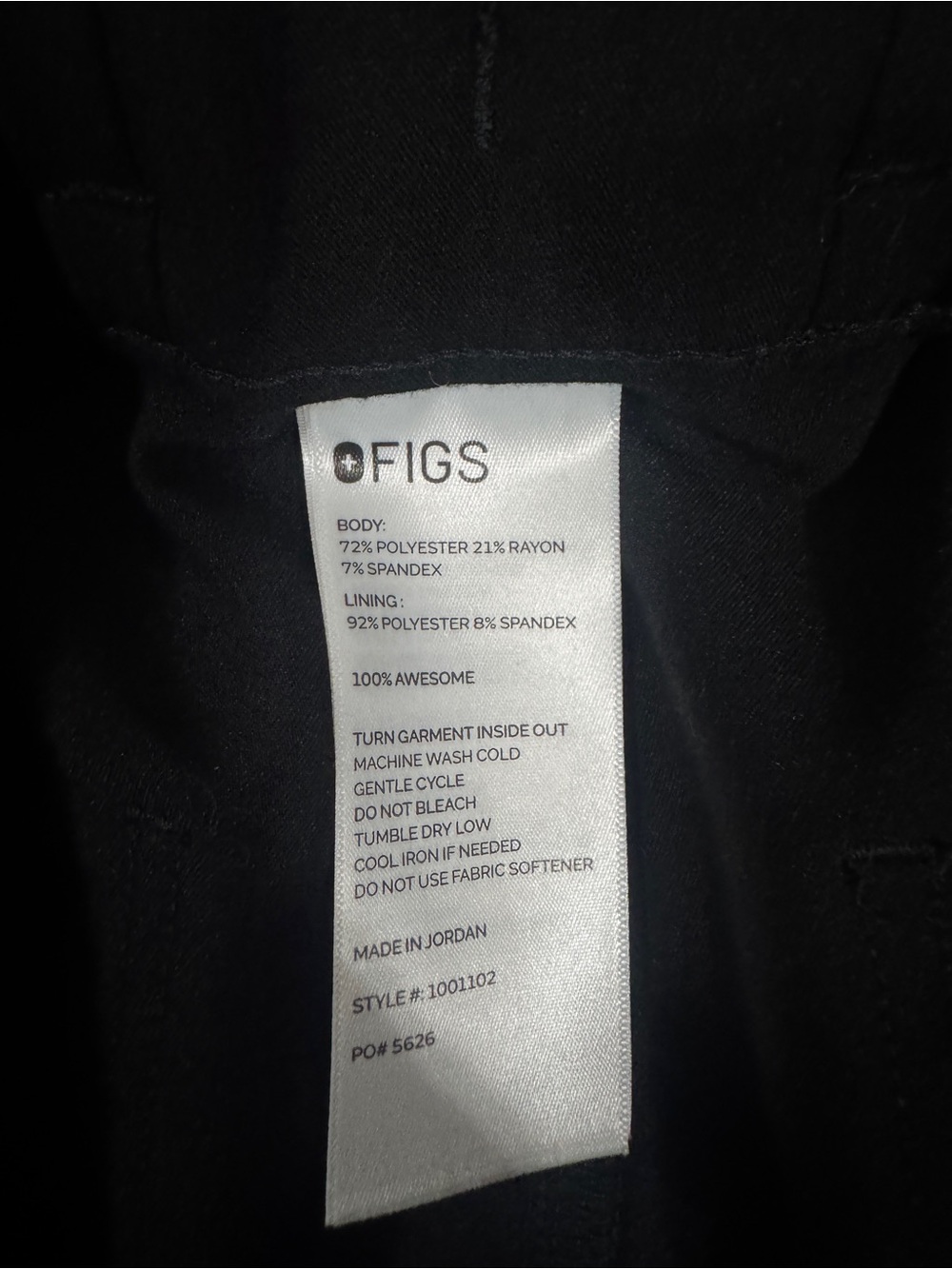FIGS Technical Collection Black Cargo Pants Size L Healthcare Scrubs - Picture 3 of 4